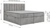 Boxspringbett ALVER 180x200 mit zwei Bettkasten & Stauraum, inkl. Matratze H4, Topper Visco, Federautomaten & gepolstertes Kopfteil - Hellgrau Velvet Bild 5