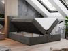 Boxspringbett - Polsterbett mit LED Kopfteil - GOLD-5 - 160x200cm - Dunkelgrau Velours - H3 Bild 2