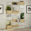 Dmora Bücherregal Artich, Büroregal, Mobiler Buchhalter, Bücherbrett, 120x25h171 cm, Weiß und Eiche Bild 2