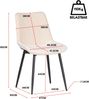 Albatros BOSA Samtstuhl Beige – 2er-Set Esszimmerstühle im modernen Retro-Design, gepolstert & ergonomisch, DEKRA-geprüft, pflegeleichter Bezug Bild 5