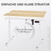 HOMAVO höhenverstellbarer Schreibtisch 60×140 cm, mit Memory- und Anti-Kollisionsfunktion, Höhe 70–117 cm, Natur Bild 4