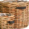 Dickes CL Rattan Pflanzkorb CESTINO natural ca.D50cm Ledergriffe Korb Handarbeit Bild 4