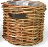 Dickes CL Rattan Pflanzkorb CESTINO natural ca.D50cm Ledergriffe Korb Handarbeit Bild 5