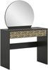 Schminktisch (B/H/T: 90x133x39 cm) in schwarz Melamin Bild 1