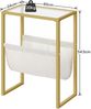 Hoobro Schmaler Beistelltisch Nachttisch Zeitschriftenhalter Glas Gold Bild 3