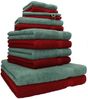 Betz Handtuch Set 12-tlg. Handtuch Set PREMIUM Farbe rubinrot/tannengrün, 100% Baumwolle, (12-tlg) Bild 5