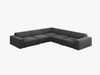 Micadoni Symmetrisches Ecksofa Jodie 6-Sitzer Samtstoff Grau Bild 3