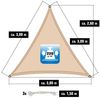 3x3x3m UV Sonnensegel Atmungsaktiv mit Befestigung Beige Bild 3