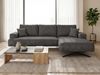 GRAINGOLD Ecksofa L-Form Leto, Wohnzimmer Ecksofa, Metallbeine, Velvet-Stoff, Anthrazit, Rechts Bild 1