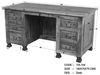 Schreibtisch Sheesham 150x70x75 braun lackiert NEW BOSTON #206 Bild 5