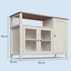 VASAGLE Küchenschrank, 33 x 110 x 75 cm, Aufbewahrungsschrank im Landhausstil, für Esszimmer oder Küche, braun-weiß Bild 5