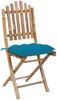 vidaXL Klappbare Gartenstühle 2 Stk. mit Kissen Bambus 3064006 Bild 3