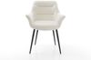 Esszimmerstuhl Kaira-Flex Bouclé Soft Beige 4-Fuß konisch Schwarz Bild 2