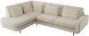 CALENO L-Form Ecksofa 317x225 cm, Massivholz-Rahmen & Wellenfedern, Sitzhöhe 51 cm, modernes Polstersofa rückenecht bezogen & freistehend - Creme Strukture - Links Seite Bild 5