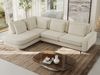CALENO L-Form Ecksofa 317x225 cm, Massivholz-Rahmen & Wellenfedern, Sitzhöhe 51 cm, modernes Polstersofa rückenecht bezogen & freistehend - Creme Strukture - Links Seite Bild 4