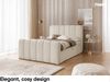 MEBLINI Boxspringbett NOMADE 120x200 cm mit Bettkasten – H3/Beige Boucle Polsterbett - Doppelbett mit Topper & Bonellfederkern-Matratze Bild 2