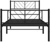 vidaXL Bettgestell mit Kopf- und Fußteil Metall Schwarz 75x190 cm 372187 Bild 5