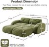 2-Sitzer Sofa 204×171×76 cm aus Chenille rahmenlos modular 2 Hockern, grün Bild 4