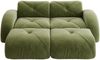 2-Sitzer Sofa 204×171×76 cm aus Chenille rahmenlos modular 2 Hockern, grün Bild 5