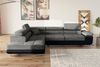 Stylefy Marokko Ecksofa Grau Schwarz Strukturstoff BERLIN Kunstleder MADRYT Links Bild 3