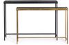 Konsole Rimsa 2er-Set aus Metall und Glas, modern, schwarz gold, vielseitig für Dein Zuhause Bild 2
