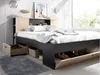 Vente-unique - LEANDRE Bett Holz, Platte GrauBeige - B 169,5 cm x H 95 cm x L 228,5 cm Bild 3