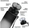 CEPEWA Trinkflasche Trinkflasche 650ml PET PP PE 7x24cm schwarz weiß Handschlaufe Sieb Bild 3