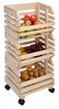 Obsthorde mit Rollen, Holz, Obstregal, Stapelkiste, Kartoffelkiste, Küchenwagen Bild 4