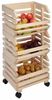 Obsthorde mit Rollen, Holz, Obstregal, Stapelkiste, Kartoffelkiste, Küchenwagen Bild 2