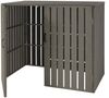 XL 2er-/4er-WPC-Mülltonnenverkleidung HWC-J28, Mülltonnenbox, Metall Holzoptik, erweiterbar ~ grau Bild 2