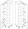 Küchenunterschrank VELDEN 40x50x82cm grifflos super matt Farbe: schwarz super matt / grau (VE-D1D/40) Bild 4