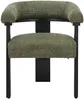 Vente-unique - LIVELIA Stuhl Stoff SchwarzGrün - B 60 cm x H 78 cm x L 64 cm Bild 2