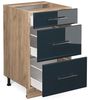 Küchenunterschrank Fame-Line Dunkelblau Hochglanz 50 cm ohne Arbeitsplatte Vicco Bild 4