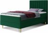 Boxspringbett Gold Mini mit Bettkasten, Bonell-Matratze und Topper - Einzelbett mit Matratzentopper, Polsterbett, Bett, Schlafzimmer, Jugendzimmer, Velours Stoff (Grün (Manila 35), 120 x 200 cm) Bild 2