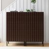 UEV Kommode schmal mit 4/5 Schublanden Sideboard Beistellschrank Buffet (Aufbewahrungskommode, Mehrzweckschrank aus Holz(Natur/Schwarz/Dunkelbraun), Schrank für Wohnzimmer,Schlafzimmer,Flur Bild 3