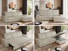 L-förmige Ecksofa mit gesteppter Sitzfläche und Rückenlehne, verstellbare Rückenkissen, Schlaffunktion und Bettkasten - MADRITO - Beige Velours - rechte Seite Bild 2