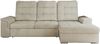 L-förmige Ecksofa mit gesteppter Sitzfläche und Rückenlehne, verstellbare Rückenkissen, Schlaffunktion und Bettkasten - MADRITO - Beige Velours - rechte Seite Bild 4