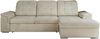 L-förmige Ecksofa mit gesteppter Sitzfläche und Rückenlehne, verstellbare Rückenkissen, Schlaffunktion und Bettkasten - MADRITO - Beige Velours - rechte Seite Bild 5