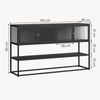 Sideboard Säkylä mit 4 Glastüren 150x38x90 cm Stahl Schwarz [en. casa] Bild 4
