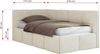 Jugendbett 90x200 ARVO Polsterbett mit Bettkasten, Stauraum & Gasdruckfeder, Modernes Design mit Kopfteil, Foam Matratze - Creme Strukture - MIRO LUX - Rechts Seite Bild 3