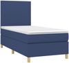 vidaXL Boxspringbett mit Matratze & LED Blau 100x200 cm Stoff 3135259 Bild 3