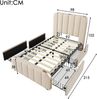Merax Polsterbett Einzelbett 90x200cm mit USB/Typ-C Ladefunktion und 4 Schubladen, Beige Bild 4