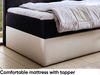 MEBLINI Kinderbett mit Bettkasten GARETH 3 100x200 Rechts – H3/Schwarz Samt Gepolstert Einzelbett mit Matratze - Polsterbett mit Stauraum - Bett mit Kopfteil – Stauraumbett Bild 4