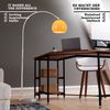 Jago® Bogenleuchte - Höhenverstellbar, 145-220 cm, 1 x E27, max. 60W / LED, Orange, für Wohnzimmer, Lounge, Bar - Bogenlampe, Stehlampe, Stehleuchte, Standleuchte, Bogenstandleuchte Bild 3