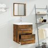 vidaXL Waschbeckenschrank mit Einbaubecken Räuchereiche Holzwerkstoff 3114168 Bild 3