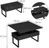 Couchtisch Lifty Schwarz 100 x 50 cm mit Liftfunktion Vicco Bild 2