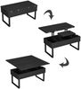 Couchtisch Lifty Schwarz 100 x 50 cm mit Liftfunktion Vicco Bild 5