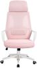 Bürostuhl mit Lordosenstütze im Netzstoff-Design Schreibtischstuhl mit Wippfunktion ergonomischer Drehstuhl mit einer verstellbaren atmungsaktiven Rückenlehne Weiß/Rosa Bild 2