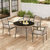 Flieks Garten-Essgruppe, 4-Sitzer Sitzgruppe Gartenmöbel-Set Runder Glastisch + 4 Stühle Bild 2