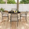 Flieks Garten-Essgruppe, 4-Sitzer Sitzgruppe Gartenmöbel-Set Runder Glastisch + 4 Stühle Bild 3